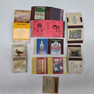 Vintage Mixed Lot of 9 Matches Box Collection Love Is 84 Olympic Vodka Animals